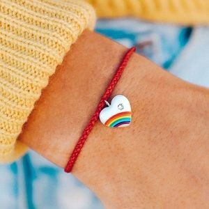 ❤️BRAND NEW Pura Vida Rainbow Heart Charm Bracelet